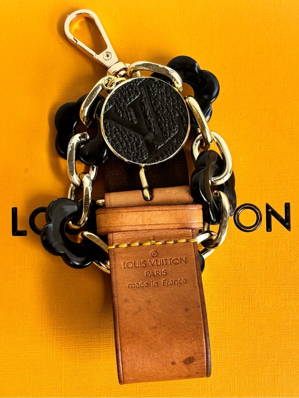 Louis Vuitton Leather Poignet, LV Monogram Disc, Bag Charm,
